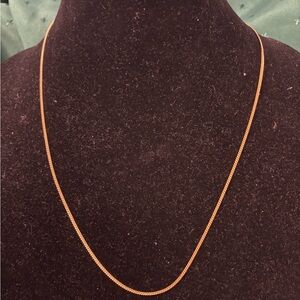 Simple & Elegant Gold plated Italian Silver Chain Necklace 24”